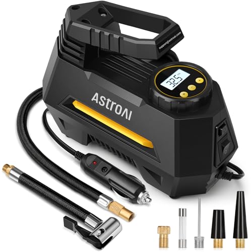 AstroAI Auto Luftpumpe Elektrisch Luftkompressor Digital Tragbar Air Compressor, LCD Bildschirm 12V DC Verpackung für Auto, Fahrrad, Motorrad, Ball usw